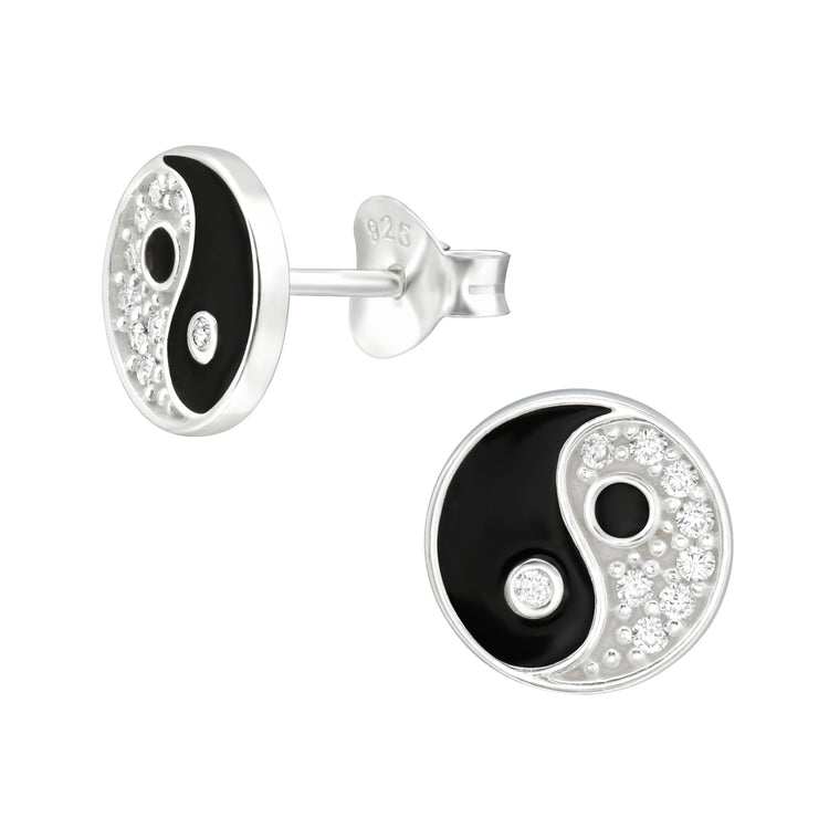 Yin Yang Silver Studs