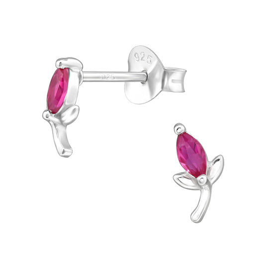 Tulip CZ Silver Studs