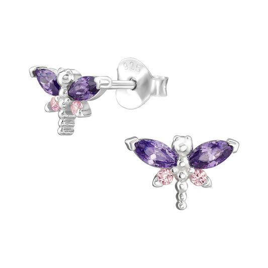 Butterfly Silver Studs with CZ