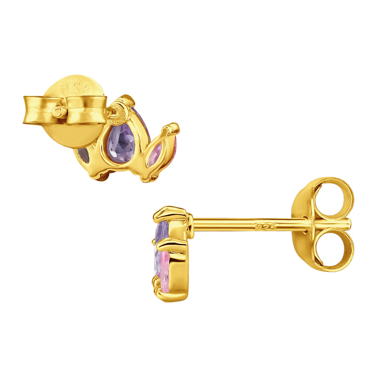 Marquise Sterling Silver Ear Studs with Cubic Zirconia