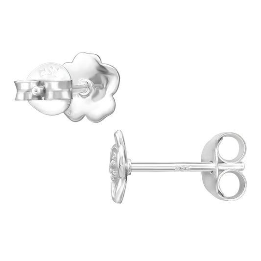 Hibiscus Flower Sterling Silver Ear Studs
