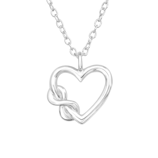 925 Silver Necklace Heart Infinity
