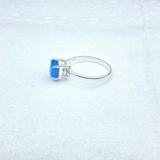 Blue Apatite Silver Ring