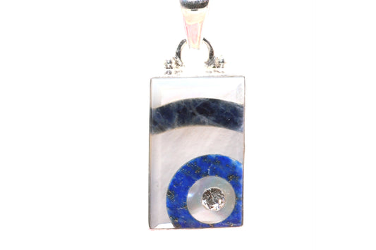 Lapis and Pearl Silver Pendant