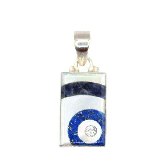 Lapis and Pearl Silver Pendant