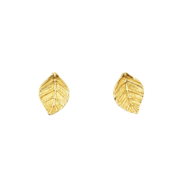 Golden Leaf Stud Earrings