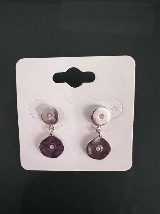 Shiny Disk Silver Earrings
