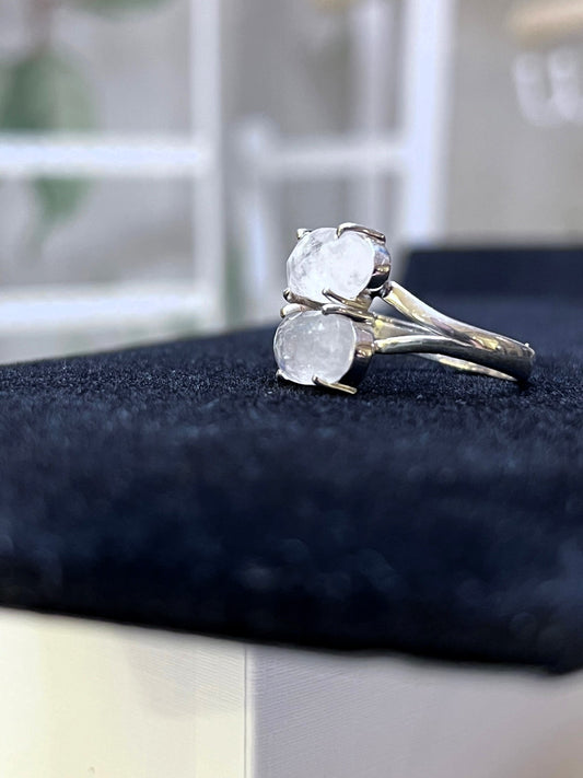Moonstone Twin Ring