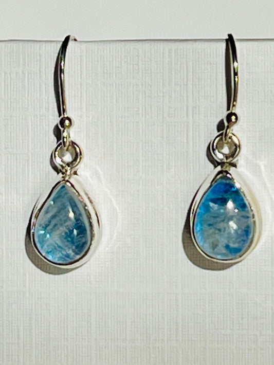 Blue Moonstone Silver Earrings
