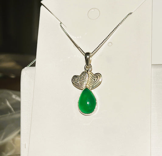 Chalcedony Hearts Pendant