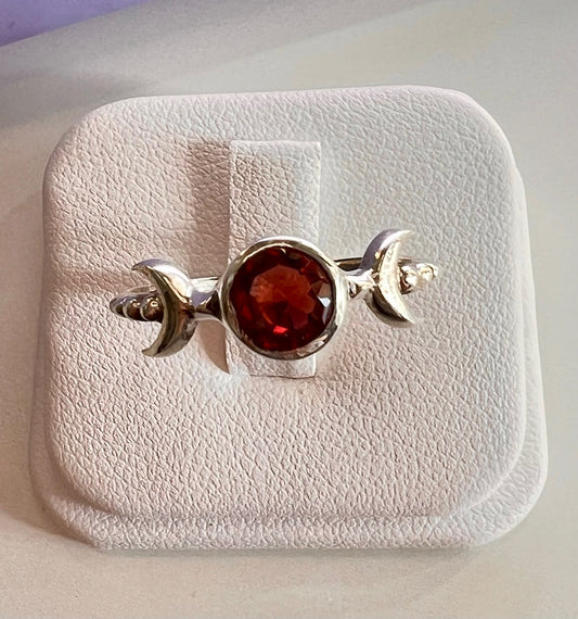 Garnet Silver Ring