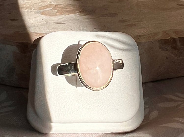 Pink Morganite Silver Ring