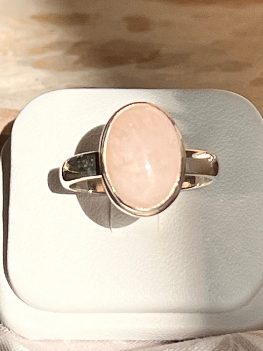 Pink Morganite Silver Ring