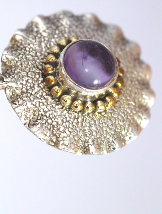 Thistle Amethyst Silver Pendant