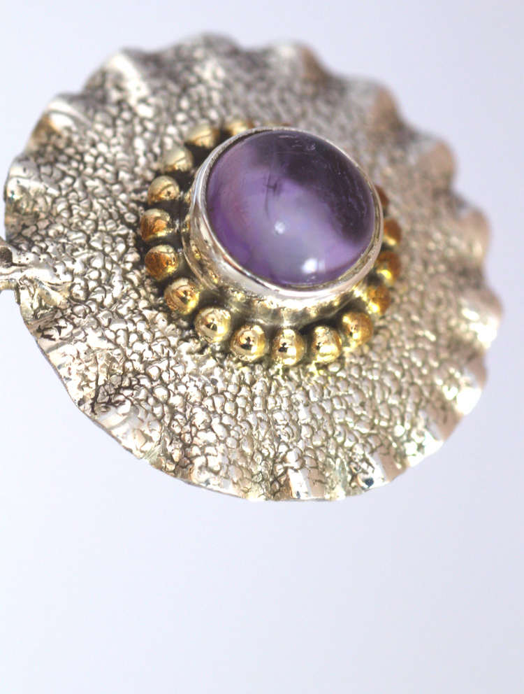 Thistle Amethyst Silver Pendant