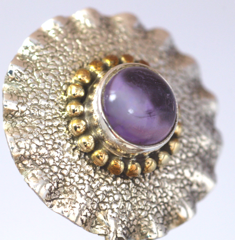 Thistle Amethyst Silver Pendant