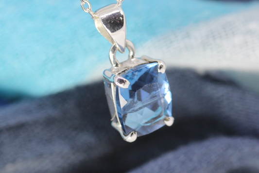 Azure Apatite Silver Pendant