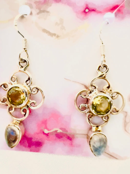 Lemon Topaz Silver Earrings