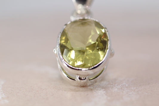 Lemon Topaz Silver Pendant