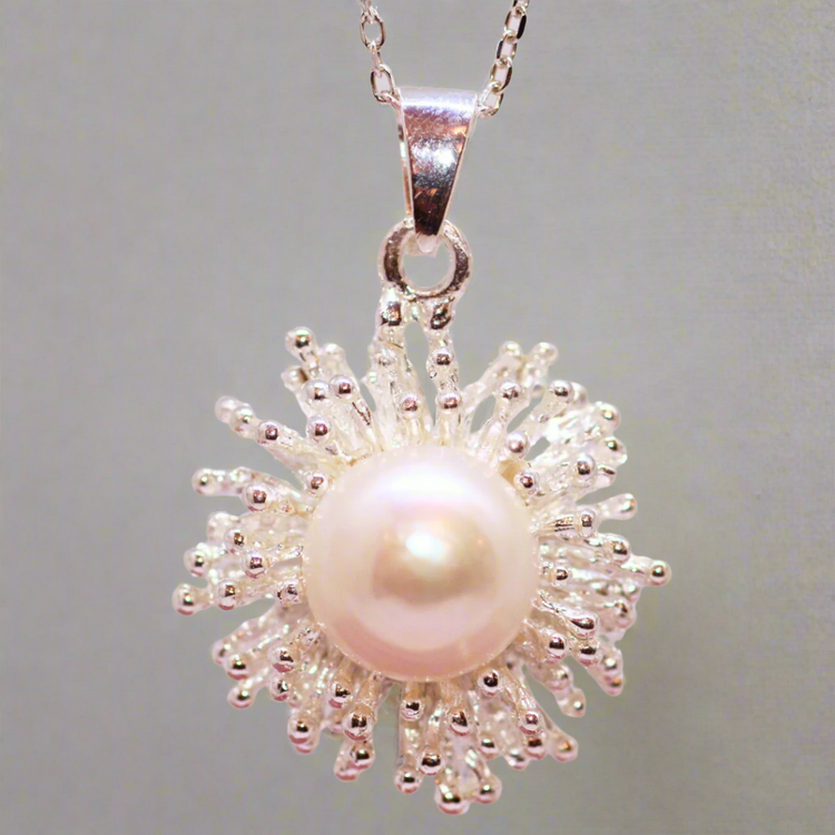 Pearl Burst Silver Pendant