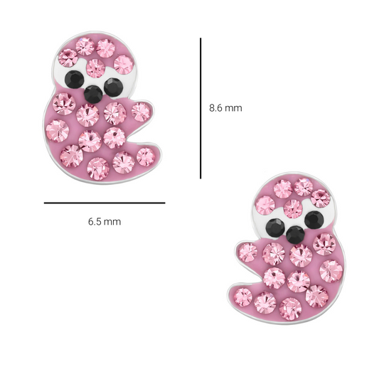 Cute Pink Sloth Crystal Earrings