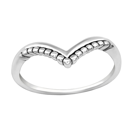 Silver Chevron Ring