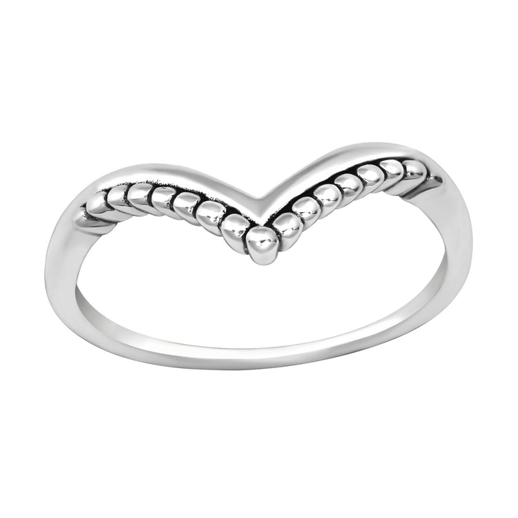 Silver Chevron Ring