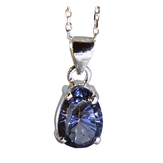 Rainbow Topaz Silver Pendant
