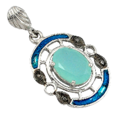 Vintage Style Chalcedony Pendant