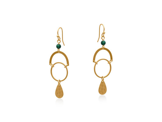 Delphi Priestess Tears Statement Earrings: Gold