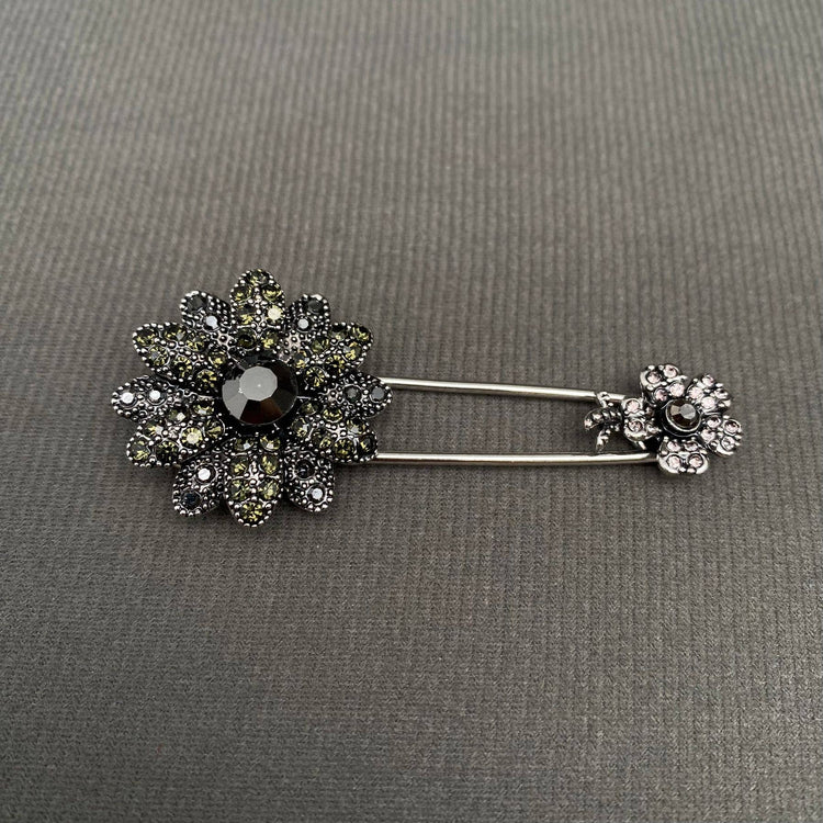 Rhinestone Flower Brooch