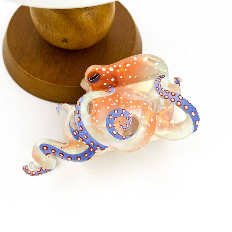 Blue Ring Octopus Hair Claw Clip