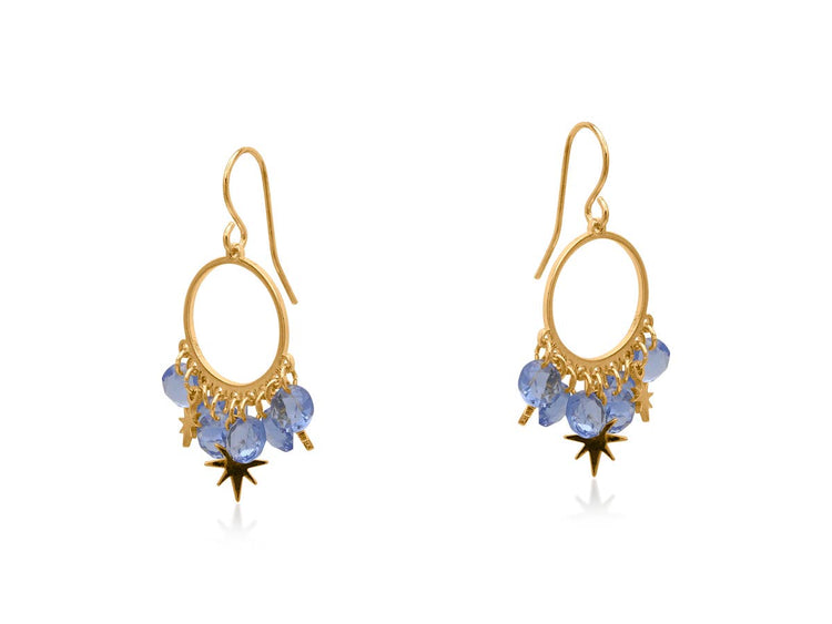 PENELOPE PETITE BRASS EARRINGS: BLUE