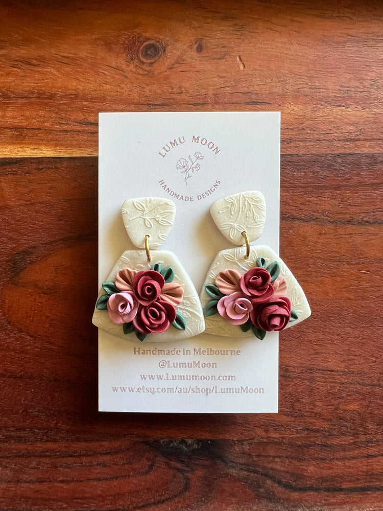 Rose Bouquet Floral Earrings