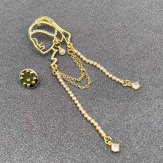Abstract Rhinestone Beauty Brooch