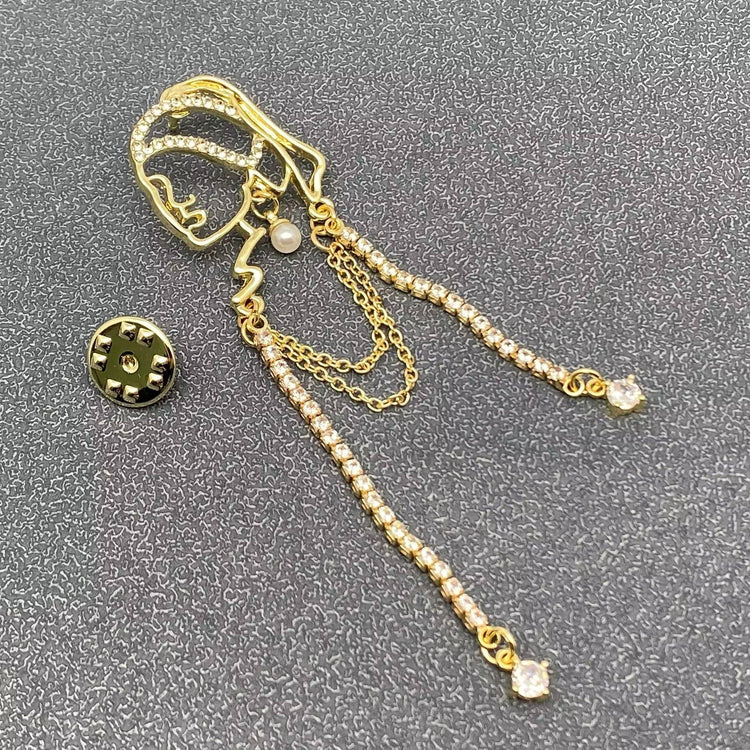 Abstract Rhinestone Beauty Brooch
