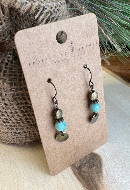 Jadeite Bronze Earrings 