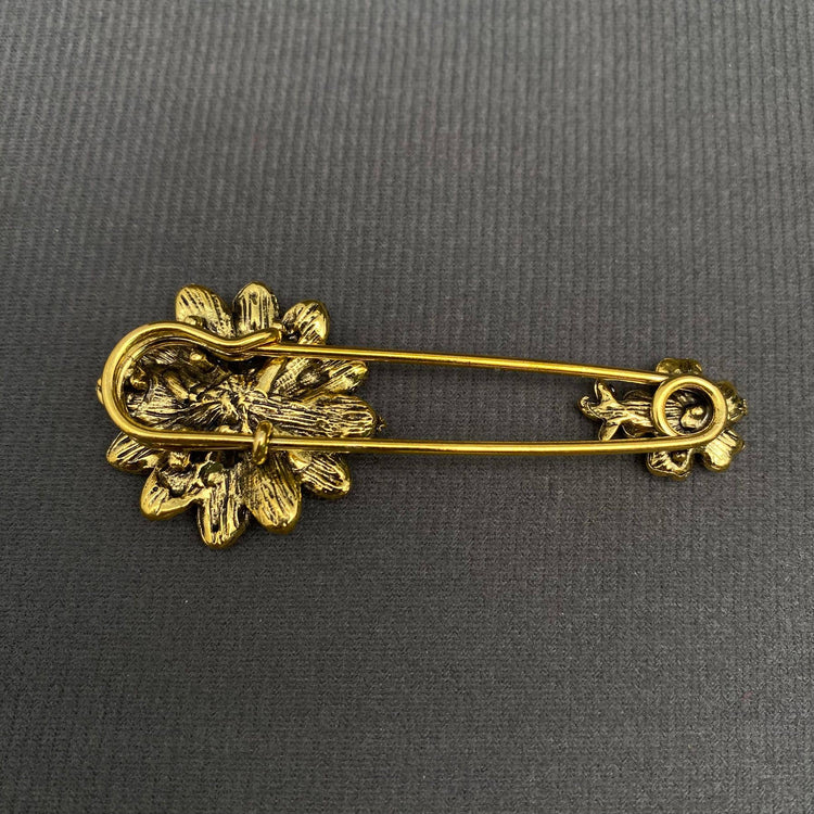 Rhinestone Flower Brooch