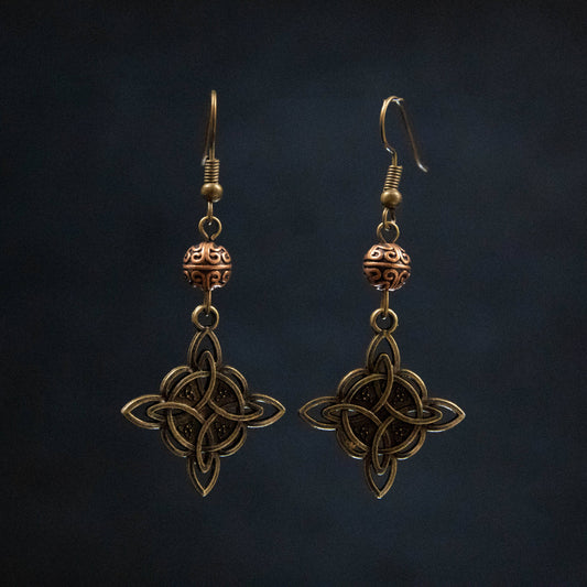 Bronze and Copper Celtic Earrings