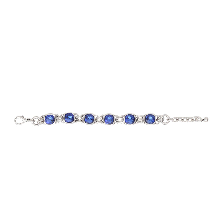 Handmade Blue Crystal Pewter Bracelet