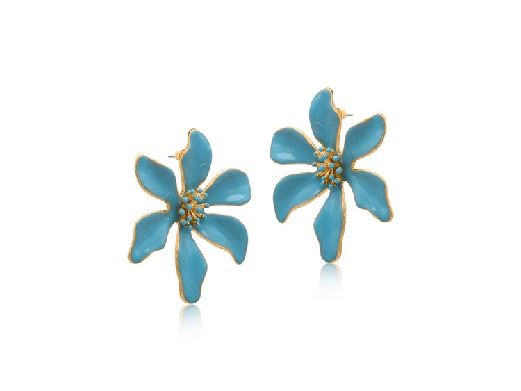 LOUISE FLOWER  EARRINGS: BLUE