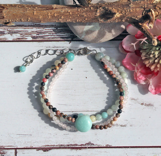 Multi Strand Gemstones Bracelet