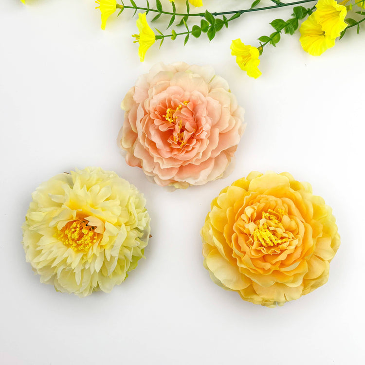 Peony Flower Hair Clip: Pink