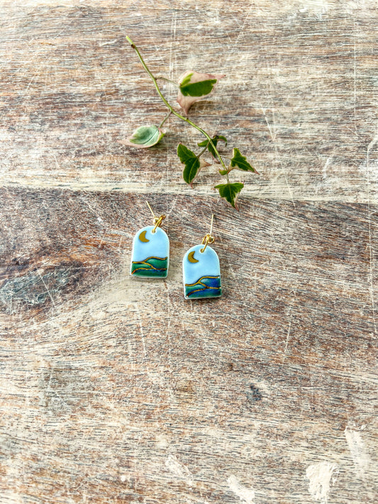 Ceramic Landscape Earrings