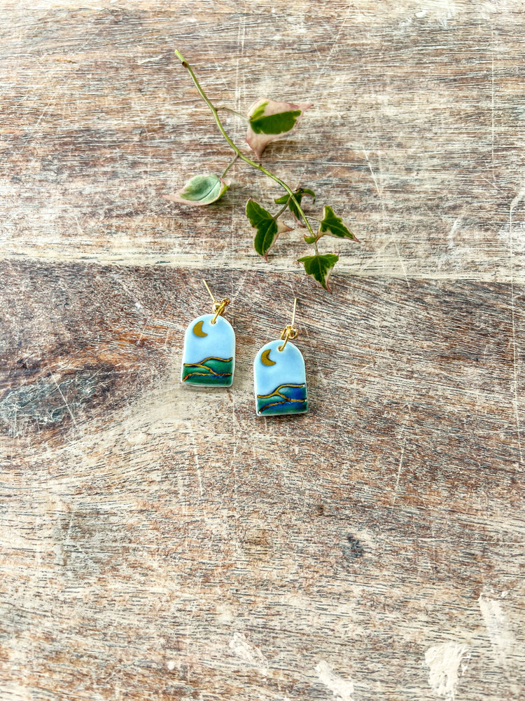Ceramic Landscape Earrings