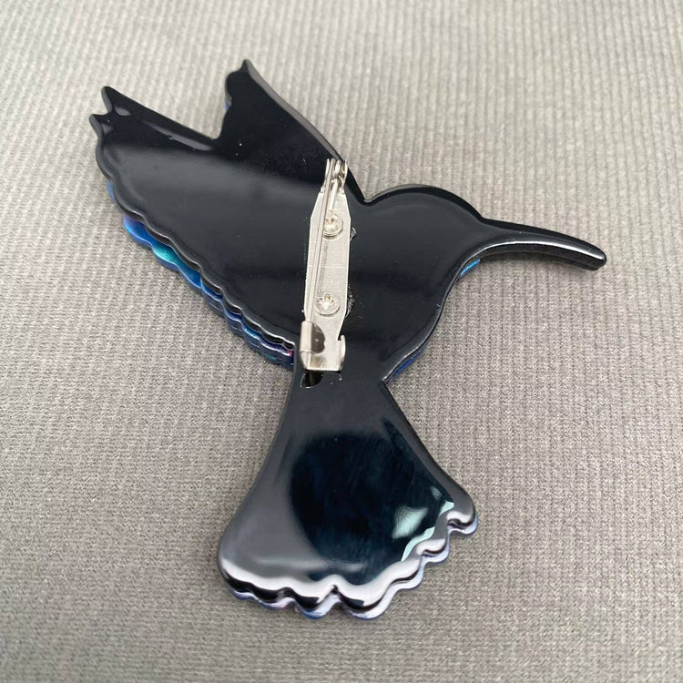 Blue Acrylic Bird Brooch