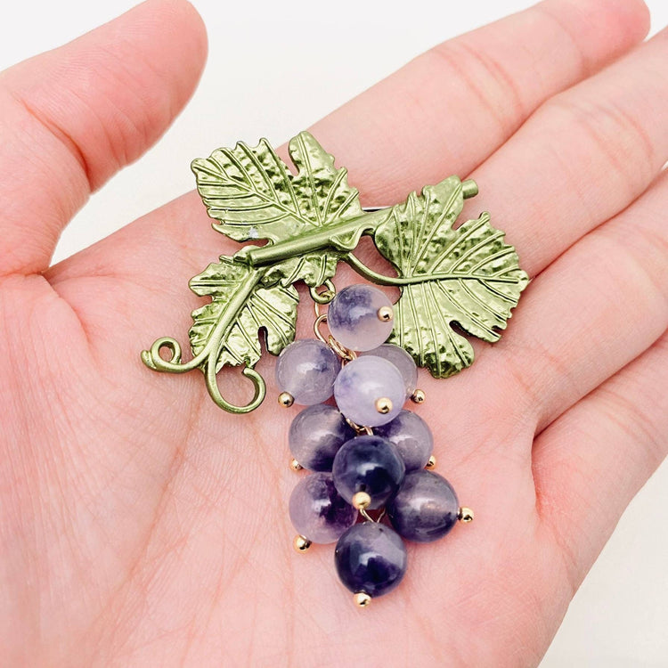 Purple Grape Brooch