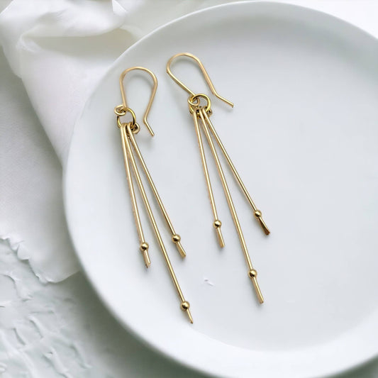 Long Gold Statement Earrings