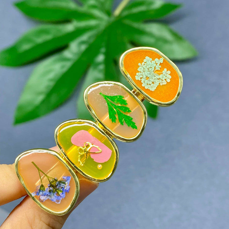 Pressed Dried Flowers Floral Hair Clip