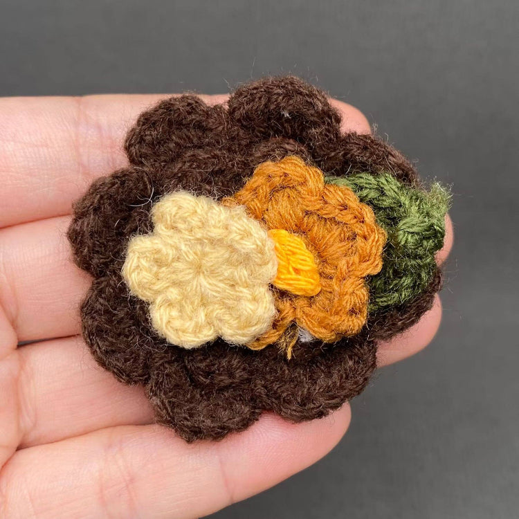Linen-cotton Cloth Flowers Brooch: B